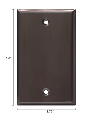 ENERLITES Blank Device Metal Wall Plate, Standard 1-Gang, Brushed Black - color: Brushed Black, size: Standard Size