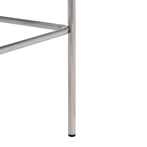 SAFAVIEH Home Collection Bahari White Woven Leather/Silver Woven 26-inch Kitchen Island Breakfast Nook Counter Stool (Fully Assembled) - color: White/Silver