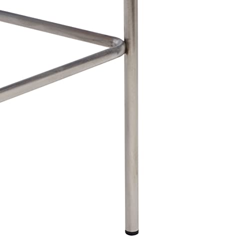 SAFAVIEH Home Collection Bahari Cognac Woven Leather/Silver 26-inch Kitchen Island Breakfast Nook Counter Stool (Fully Assembled) - color: Cognac/Silver