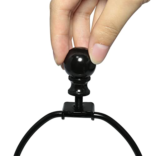 10 Inch Lamp Harp Holder with 1-1/2 Inch Lamp Finial Oil Rubbed Black Steel Ball Knob Lamp Shade Finial for Table and Floor Lamps, Black - size: 10 Inch