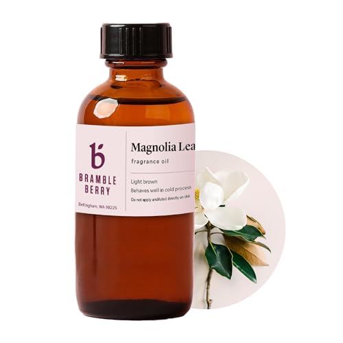 Bramble Berry Magnolia Leaf and Tonka Fragrance Oil 2 oz | Deep Floral, Vanilla & Spice Scent for Soap Making, Candles, Bath Bombs & Perfume | Skin Safe, Vegan, Paraben & Phthalate Free, Essential Oil - color: Magnolia Leaf and Tonka