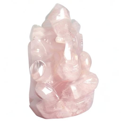 Carved Rose Quartz Ganesha Statue Approximately 400-500 Ct Ganesha Statue, Ganesha Idol, Ganesha Statue for Good Luck