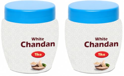 Safed Chandan Tika, White Sandalwood Paste for Pooja,Navratri Pooja, Diwali Pooja, Hawan Pooja Samgiri Pack of 2 pcs (40 gram each)