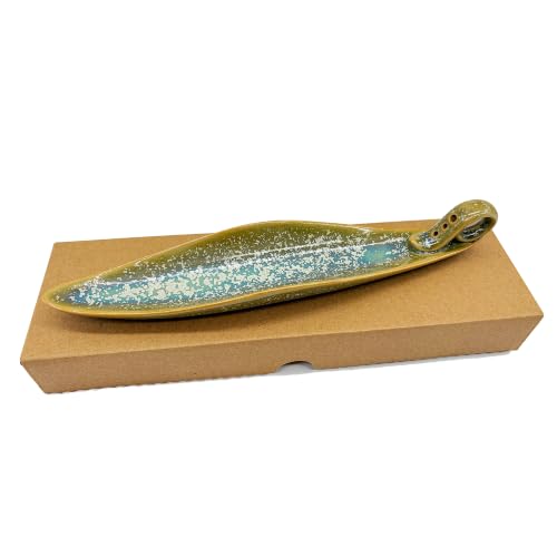 9" Length Incense Stick Holder with 3 Holes, White Porcelain Incense Tray Ash Cather for Spa, Meditation Room, Yoga, Home, Office (Ash Blue Violet) - color: Ash Blue Violet