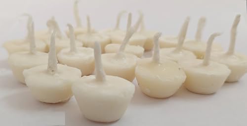 Cow Ghee Diya Batti Cotton Wicks | Wax Free | Cow Ghee Diya | Puja Item | Long-Lasting & Aromatic Diya | Temple Church Gurudwara | Clean-Burning Time Around 30 mins (Pack f 10) - size: Ghee Wicks Pack of 10
