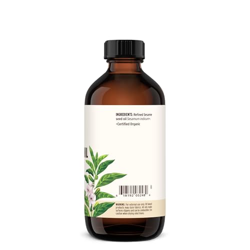 Banyan Botanicals Refined Sesame Oil – Organic Sesame Oil for Skin, Body, Hair & More – Multiple Sizes – 8 oz – Non GMO Sustainably Sourced Vegan - size: 8 Fl Oz (Pack of 1)