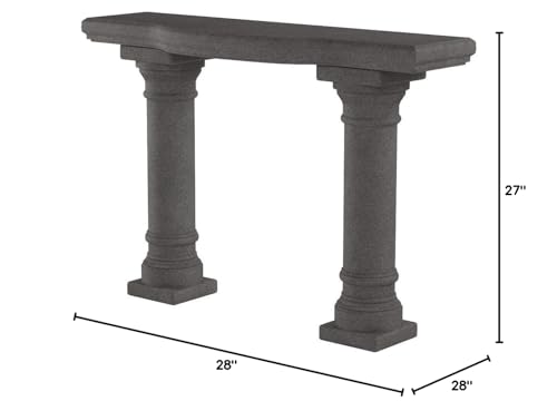 Emsco Group 2316 Lightweight Natural Sandstone Garden Shelf with Columns, 48", Granite - color: Granite, style: Garden Shelf