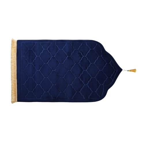 JE JOUE Prayer Rug Muslim Mat Islamic - Thickening Sponge Muslim Rug for Men Women Eid Travel Ramadan, Soft Luxury Great for Knees and Forehead (Blue) - color: Blue