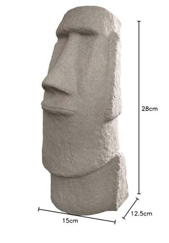 EMSCO Group Easter Island Head Statue – Natural Granite Appearance – Made of Resin – Lightweight – 28” Height - color: Granite, style: Easter Island Head
