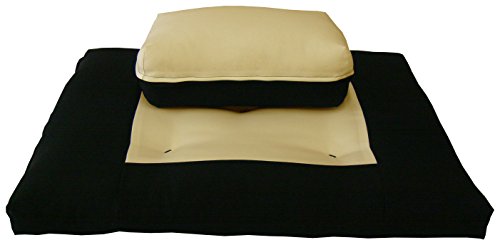 D&D Futon Furniture Zabuton Zafu Set, Yoga, Meditation Seat Cushions, Kneeling, Sitting, Supporting Exercise Pratice Zabuton & Zafu Cushions. (Tan) - color: Tan