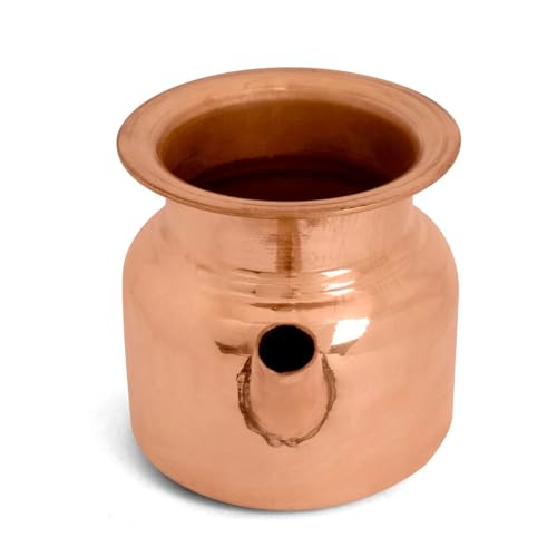 SATVIK 4 Inch Pure Copper Kalash with Spout | Traditional Copper Lota for Pooja, Abhishekam, Rituals & Home Temple | Handcrafted Puja Kalash Vessel