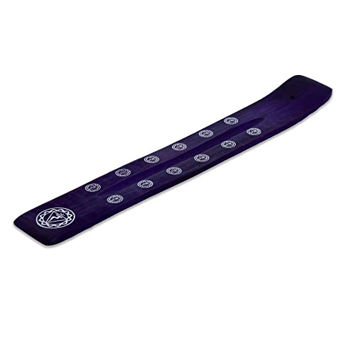 Bless-International Traditional-Handmade-Burner Wooden-Incense-Stick-Holder Ash-Catcher-Stand for-Aromatherapy-Meditation-Yoga (Heavens Blue) 10 Inches, Pack of 2 - color: Heavens Blue,10 Inch, size: Two Holders