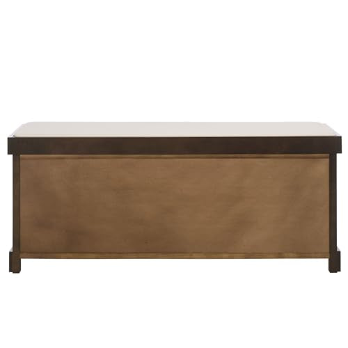 SAFAVIEH Furniture - Lonan Storage Bench - Dark Chocolate - Solid Wood - Farmhouse Lift-Top Design - Ideal for Entryway, Living Room, Hallway, 18" Seat Height (AMH5733F) - color: Dark Chocolate