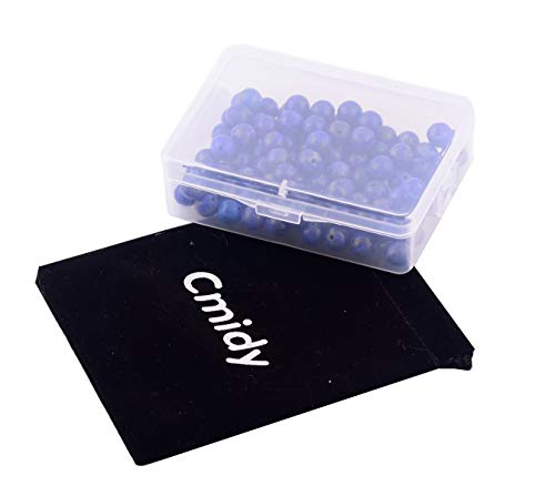 Natural Stone Beads 100pcs 8mm Lapis Lazuli Round Genuine Real Stone Beading Loose Gemstone Hole Size 1mm DIY Charm Smooth Beads for Bracelet Necklace Earrings Jewelry Making (Lapis Lazuli Blue, 8mm) - color: Lapis Lazuli Blue, size: 8mm