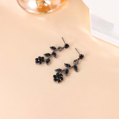 Kamirola Tiaras and Crowns for Women,Tiaras Earrings Necklace, Crystal Bridal Jewelry Set, Costume Party Halloween Prom Pageant Jewelry for Women(TR45) - color: Black