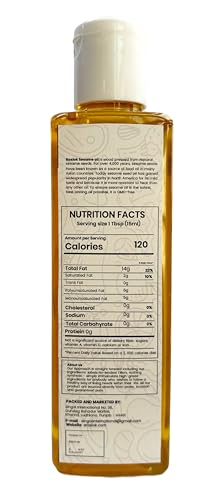 Raslok Pure Natural Sesame Oil 7 Ounces) | Extra virgin | Wood Pressed |For Toasting Coooking | Indian Tasty Twist |