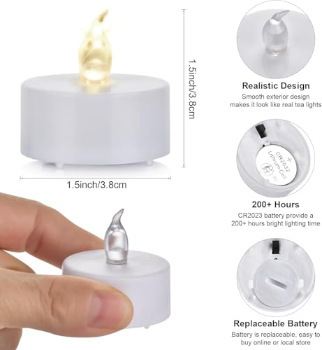 Battery Operated LED Tea Lights Flameless Flickering Candles 12PACK - color: Warm White, size: 12pack