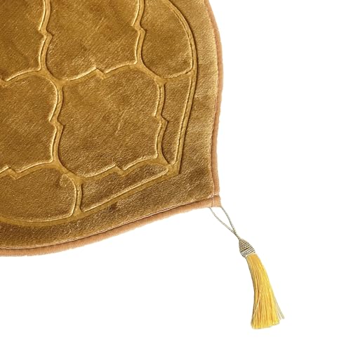 JE JOUE Prayer Rug Muslim Mat Islamic - Thickening Sponge Muslim Rug for Men Women Eid Travel Ramadan, Soft Luxury Great for Knees and Forehead (Champagne) - color: Champagne