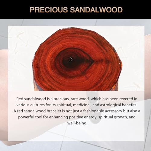 Natural Red Sandalwood Bracelet for Men Women, Handmade Male Bead Bracelet - color: Pure Sandalwood
