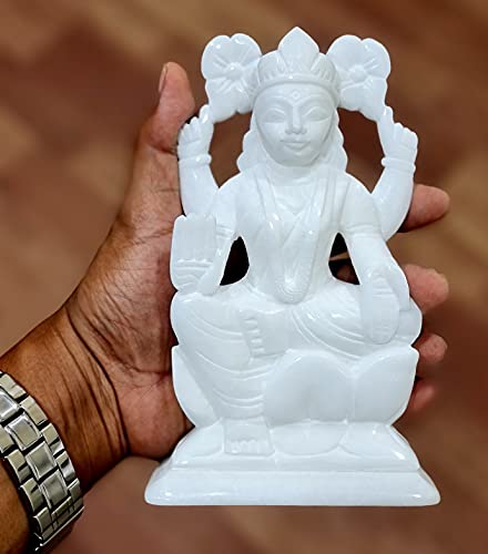 StonKraft - 7" (Big Size) - Ganesh Laxmi Idol - Marble Lord Ganesh Ganpati Ganesha Laxmi Lakshmi Idol, Statue, Murti, Sculpture