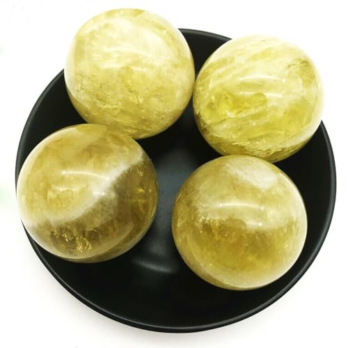 1.6-2 inch Natural Citrine Crystal Ball with Stand, Hand Polished Yellow Quartz Sphere, Reiki Healing Crystal Sphere, Energy Balancing Stone Crafts, Feng Shui Home Desktop Ornament - color: Citrine, size: 40-50mm