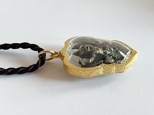 Artschatz Golden Amulet Garuda. Khagesvara, Vahana of Vishnu, Suparna, Thai Buddha Pendant