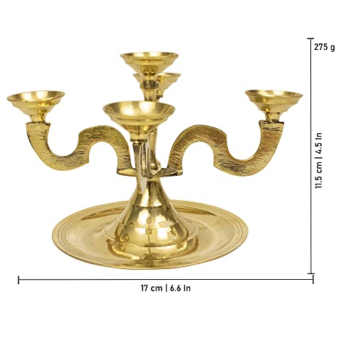 Spillbox Kapoor|Karpoor Panch Aarti Diya 5 Face Jyoti Diya Stand Burner Brass Karpuram Arathi|Arthi| Arti|Arathi |Camphor Stand for Dhoop Puja Camphor Dani Holder Mandir Home Office Decor – Anjikali