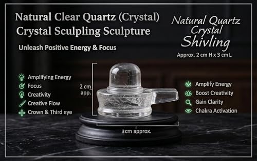 Crystal Shivling Statue Sculpture Natural Clear Quartz Gemstone Size 2 x 3 x 2 cm Approx - color: Crystal Shivling