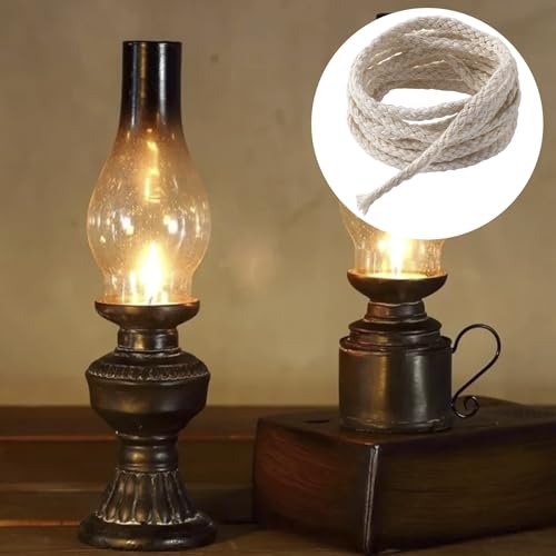 65.5 Ft Cotton Wicks for Oil Lamps, 1/8 in - size: 65.5 feet (1/8 inch)