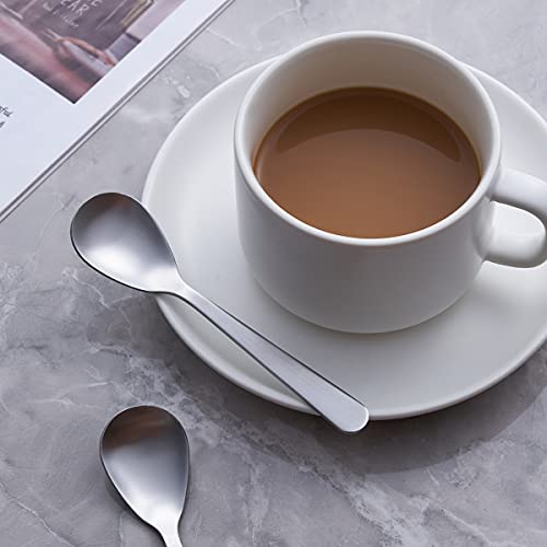 Demitasse Espresso Spoons, Stainless Steel Satin Finish Coffee Spoons, Mini Teaspoons, Sugar Spoons, 4.7-inch, Set of 6, Silver, 6-PIECE, 1 - color: Silver