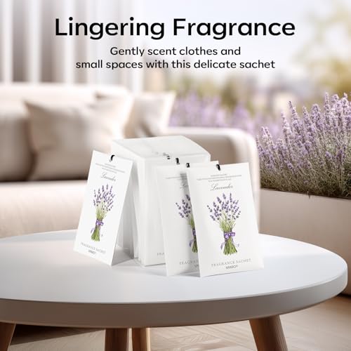 MYARO 12 Pack Lavender Scented Sachets, Closet Deodorizer Car Air Freshener - color: Lavender, size: 12 Packs