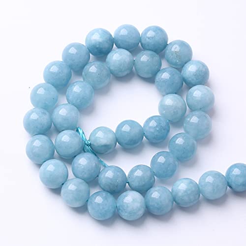 6MM 60PCS Blue Aquamarine Jade Loose Beads for Jewelry Making DIY Bracelet - color: Aquamarine Jade, size: 6mm