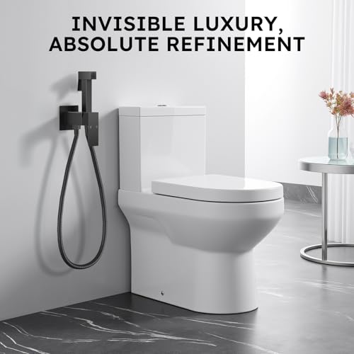 Arofa Built-in Hot and Cold Bidet Sprayer, Hands-Free Control, Matte Black - color: Black, size: Built-in Hot & Cold Water Modes-Square