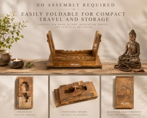 Tribe Azure Fair Trade Altar Table, Meditation Table, Puja, Meditation Wood Wiccan Altar Buddhist, Japanese, Small Low Side Chabudai Coffee Floor (Tea Table) - size: Small Tea Table
