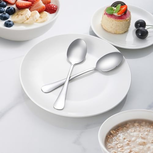 16 Pcs Dinner Spoons Set, 7.32" Tablespoons Set Spoons Silverware 304 Premium Food Grade Stainless Steel Spoons Kitchen Dessert Spoon Set Mirror Finish & Dishwasher Safe,Use for Home,Restaurant