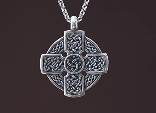 Baldur Jewelry Celtic Triskelion Necklace, 925 Sterling Silver Pendant - color: Celtic Cross Pendant - 925 Silver