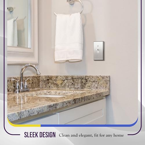 ENERLITES Toggle Switch Metal Wall Plate, 1-Gang, Polished Chrome, Silver - color: Polished Chrome, size: Standard Size