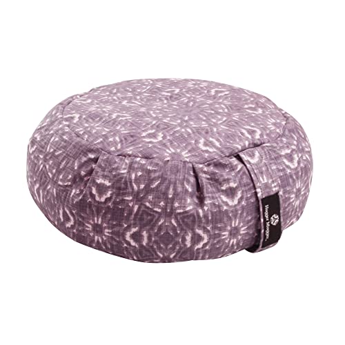 Hugger Mugger Zafu Meditation Cushion - Support in Cross-Legged Sitting, Buckwheat filled, Durable Fabric, Convenient Handle, Handmade in USA - color: Celestial Plum