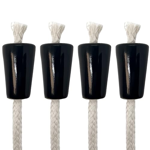 Oeno Afterglow Bottle Wicks, Glass Bottle Wick Holder, Use with Lamp Oil, Set of 2 (Black - Set of 4) - color: Black - Set of 4
