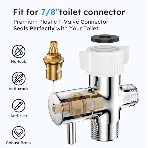 Arofa 3 Pack Handheld Bidet Sprayer for Toilet, Adjustable Water Pressure - color: Brushed Nickel, size: 3 Pack