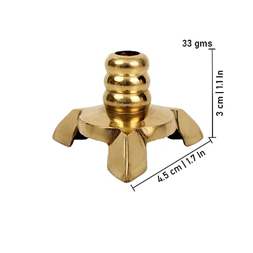 Putrika Traditional Handicrafted Brass Wick Holder|Thiri Stand|Batti Stan |Wick Sustainer Candle Wick Holder|Cotton Wick Holder for Pooja Fits in All Type Diyas - Wick Holder (Big, 4)