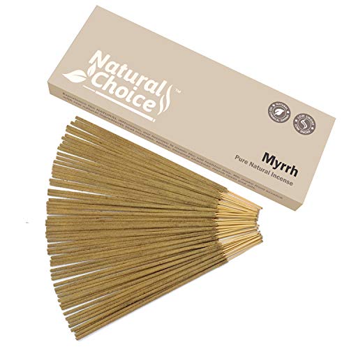 Natural Choice Myrrh Incense Sticks 100 Grams, Low Smoke Traditional Incense Sticks Made from Scratch, Never Dipped (Myrrh, Single Pack) - color: Myrrh, size: single pack