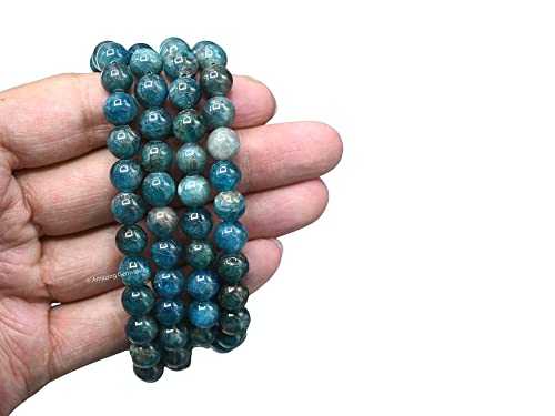 Amazing Gemstone Apatite Mala Beads - 108 Prayer Beads for Meditation and Mindfulness Practice, Handcrafted Mala Beads with Natural Gemstones for Spiritual Healing and Relaxation(Plain) - color: Apatite, style: Plain