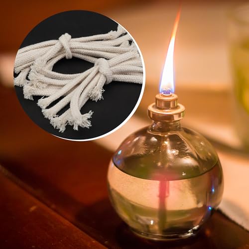SWATOM 1/4" Round Cotton Oil Lamp Wicks 20 PCS for Tiki Torches,Alcohol Candle Burner,Lampberger Kerosene Lamp,Dietz Oil Lantern - size: 1/4 Inch Round Cotton Torch Wick 20 PCS