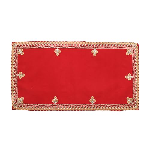 Mat Aasan Pooja Cloth Puja Table God Idol Puja Temple Altar Cloth (14"X18")