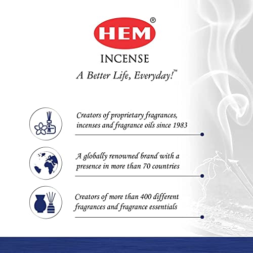 HEM Premium Blue Champa Masala Incense Sticks | Pure Herbs, Wood Powder | Aromatherapy Incense for Stress Relief, Air Purifier & Cleansing | Gift Set - Pack of 12 (15 GMS Each) - size: Blue Champa