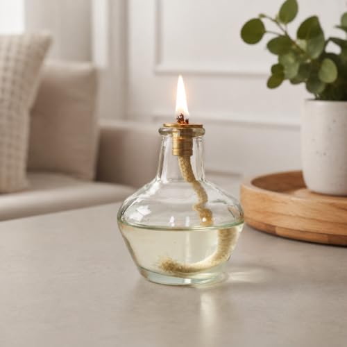 5 Pieces 3/4 Inch Top Diameter Brass Tube Holder Wick Replacement Cotton Torch Wicks with Tweezer and Oiling Funnel for Candle Lamp and Small Oil Lamp Alcohol or DIY Oil Lamps Burner - color: 5-pack/Large