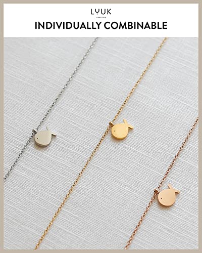 LUUK LIFESTYLE Dainty Stainless Steel Pendant Necklaces Silver Gold Rose - color: Gold, size: Whale