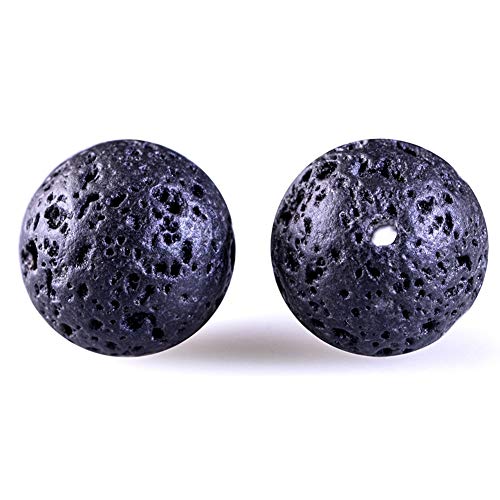 Natural Stone Beads 100pcs 6mm Black Lava Round Genuine Stone Beading Loose Gemstone Hole 1mm DIY Beads for Essential Oil Yoga Bracelet Necklace Earrings Jewelry Making (Black Lava Stone Beads,6mm) - color: Black Lava Stone Beads, size: 6mm