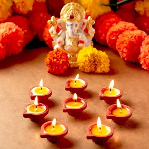NAMASTEY Pure Ghee Camphor Fragrance Wicks – Pack of 30 Pure Ghee Wicks for Puja | Ready-to-Use Diya Batti | Wax-Free Cotton Wicks | 30-Min Burn Time | Ideal for Pooja, Diwali, and Housewarming Gifts